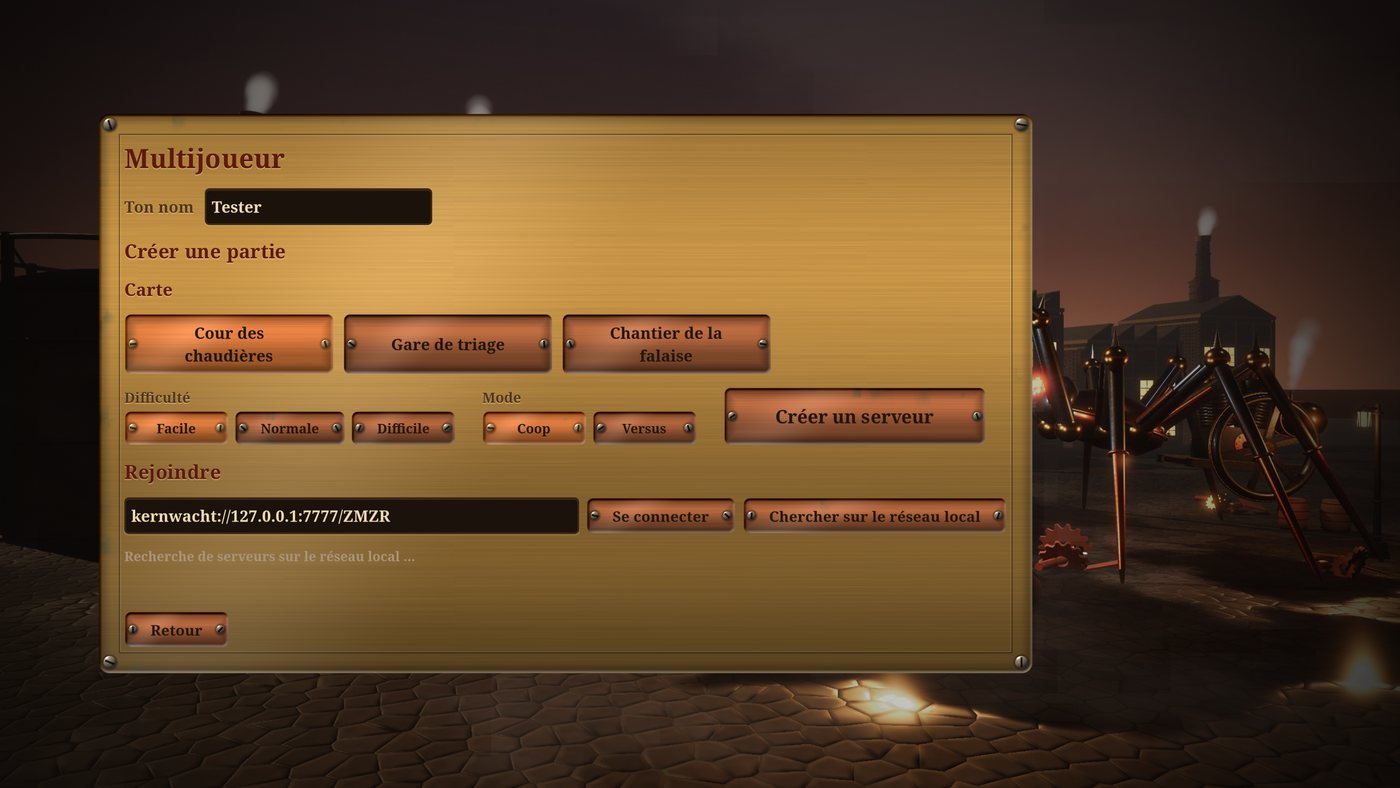 Menu multijoueur